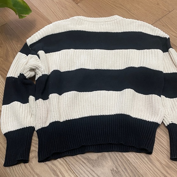 Z Supply Black and Cream Striped Sweater. 100 % cotton - Picture 5 of 5